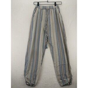 Angie Boho Style Jogger Vertical striped Tassled Drawstring Pants Womens Sz S